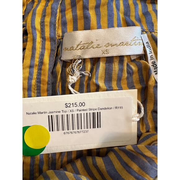 Natalie Martin Jasmine Top Painted Stripe Dandelion XS - Picture 9 of 15